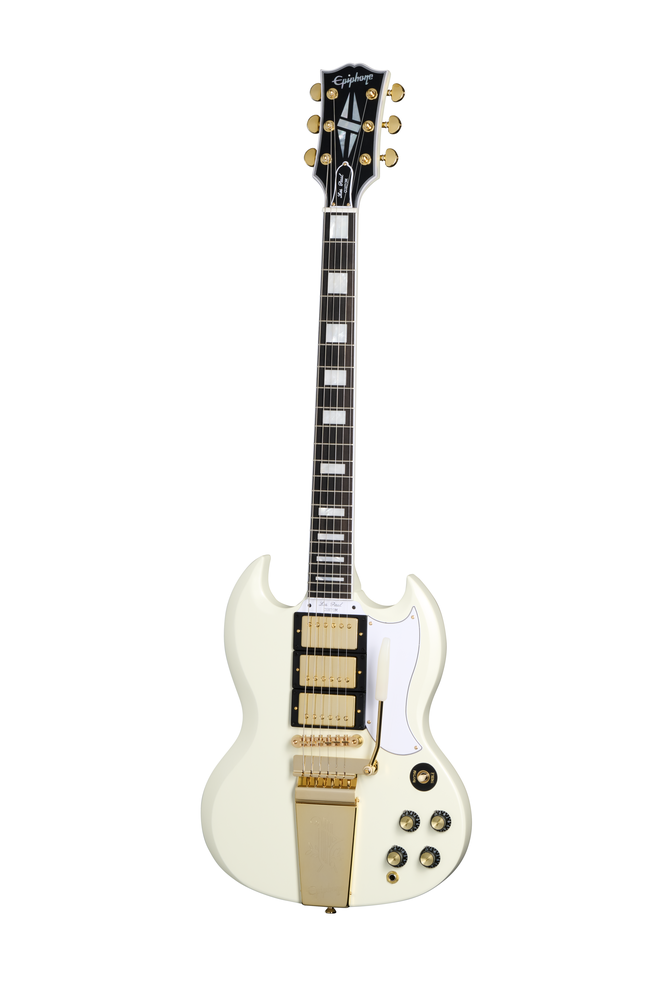 490 エピフォン Gibson Custom 1963 Les Paul SG Epiphone 1963 Les Paul SG Custom Maestro w/Case - Classic White