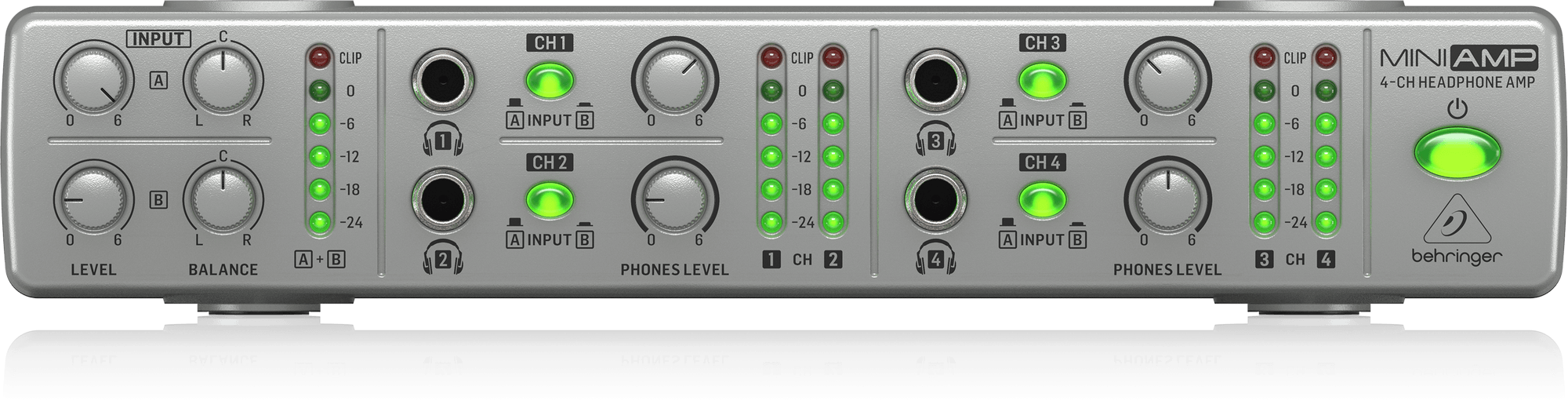 Behringer ヘッドフォンアンプ AMP800 V2 Behringer AMP800 v2 4ch Headphone Amplifier | Better Music