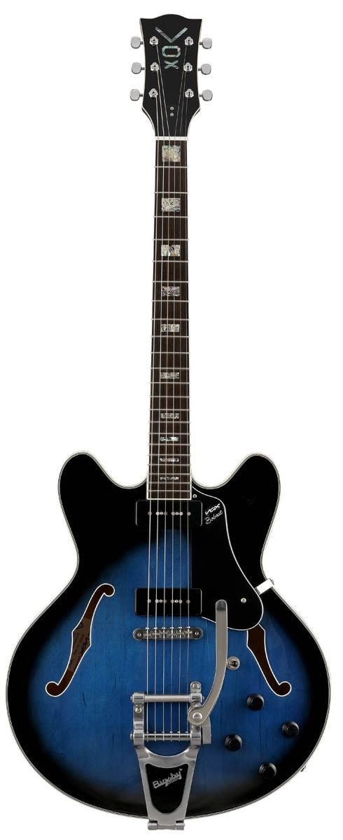 新品同様　VOX Bobcat V90 with Bigsby Blue Vox Bobcat V90 Bigsby w/Case - Sapphire Blue | Better Music