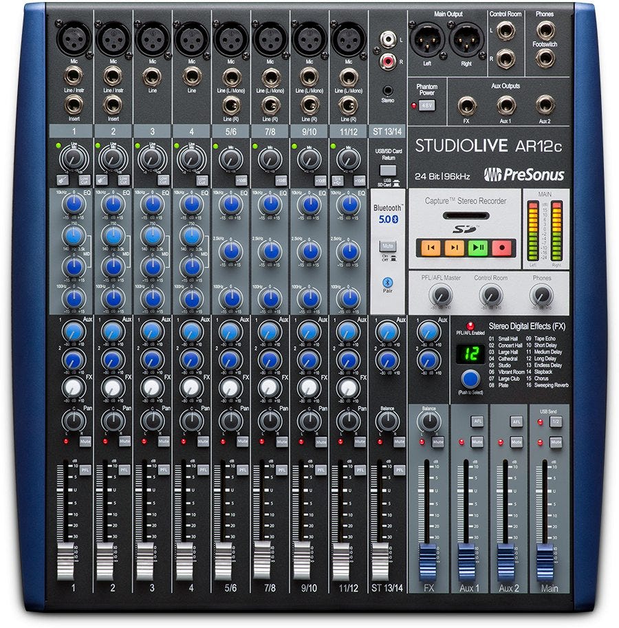 Presonus StudioLive AR12C USB-C Recording Mixer w/Studio One + Ableton
