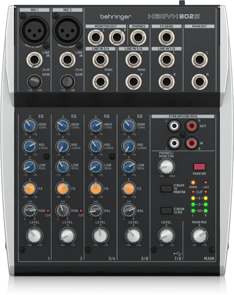Behringer Xenyx 802S 8 Channel Mixer w/USB
