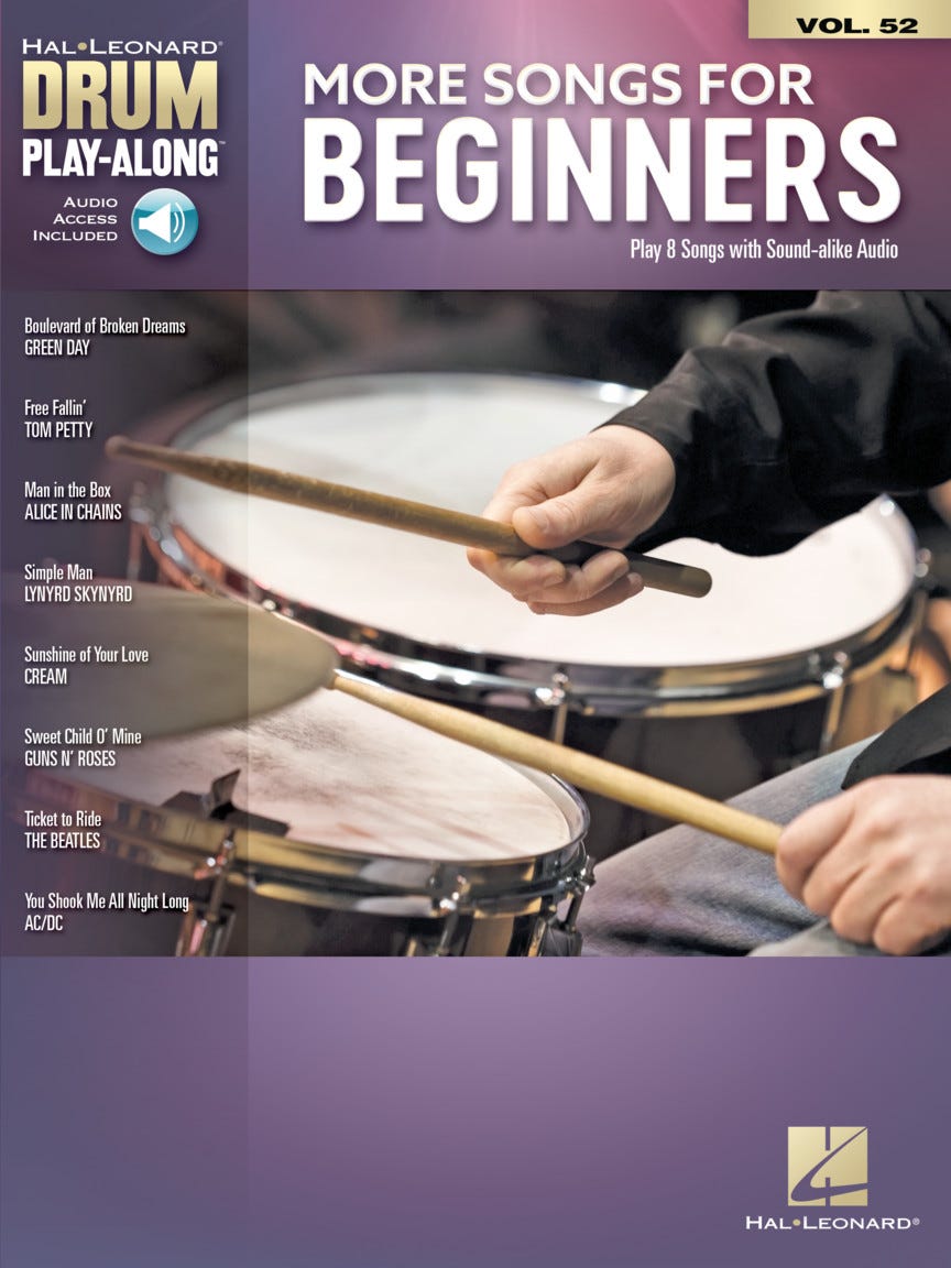 More Songs For Beginners Drum Playalong V52 Bk/Ola
