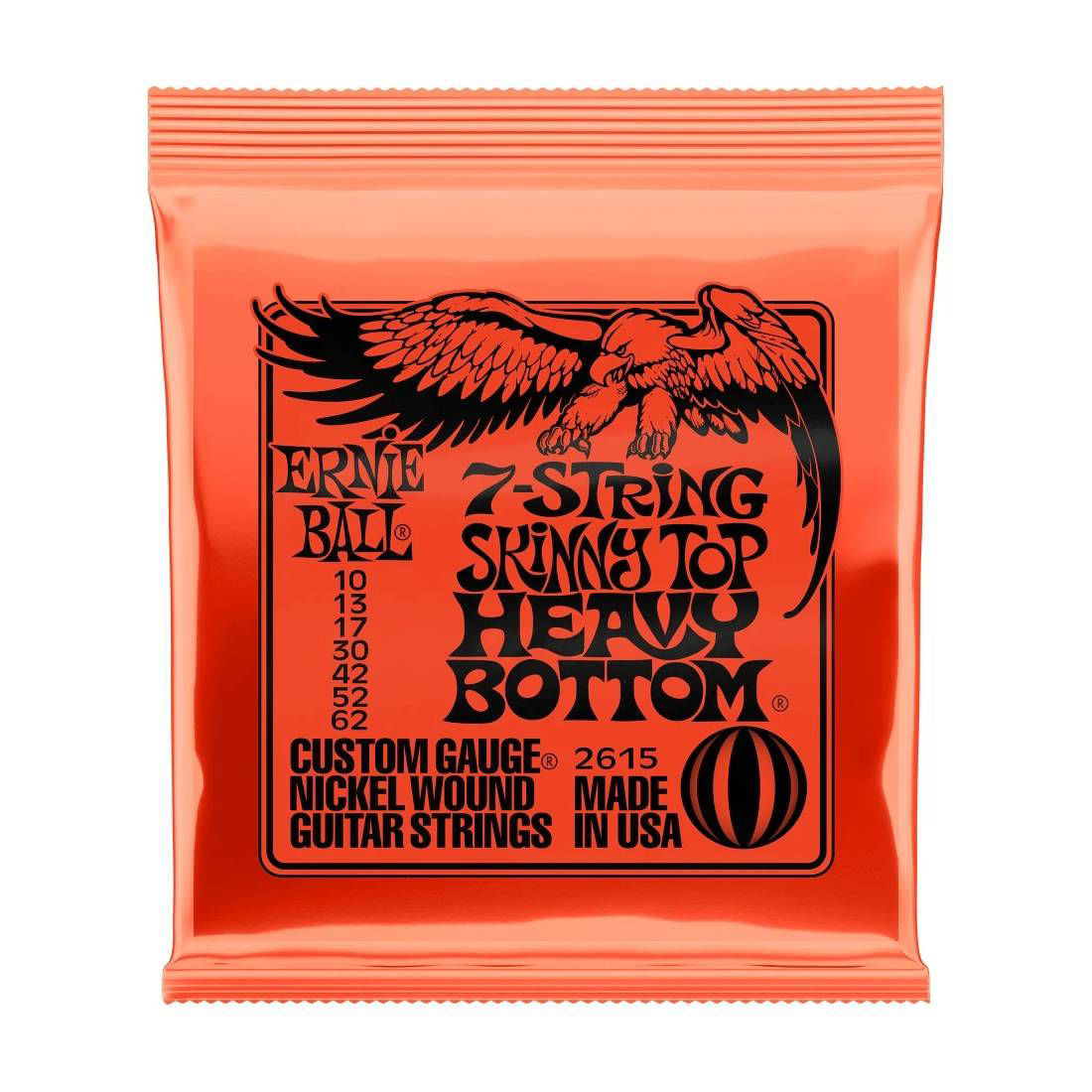 Ernie Ball 7-String Slinky Guitar String Set - Skinny Top / Heavy Bottom - 10-62 (2615)