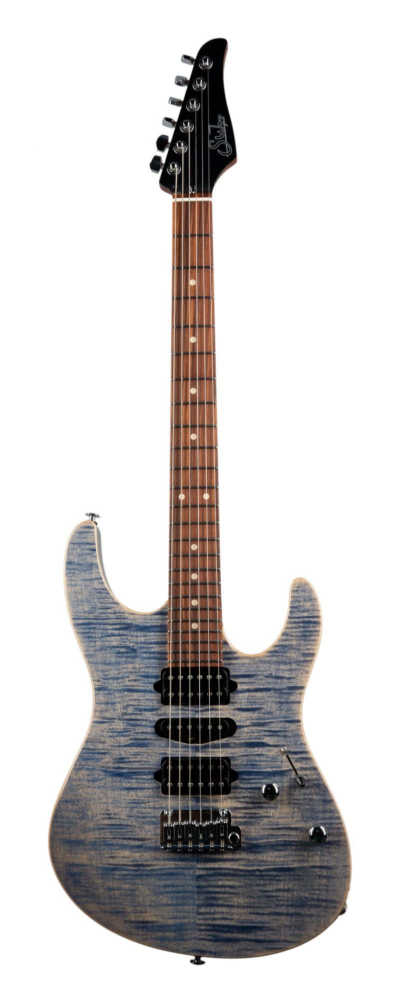 Suhr Modern Plus HSH w/Deluxe Gigbag - Trans Blue Denim/Slate PF