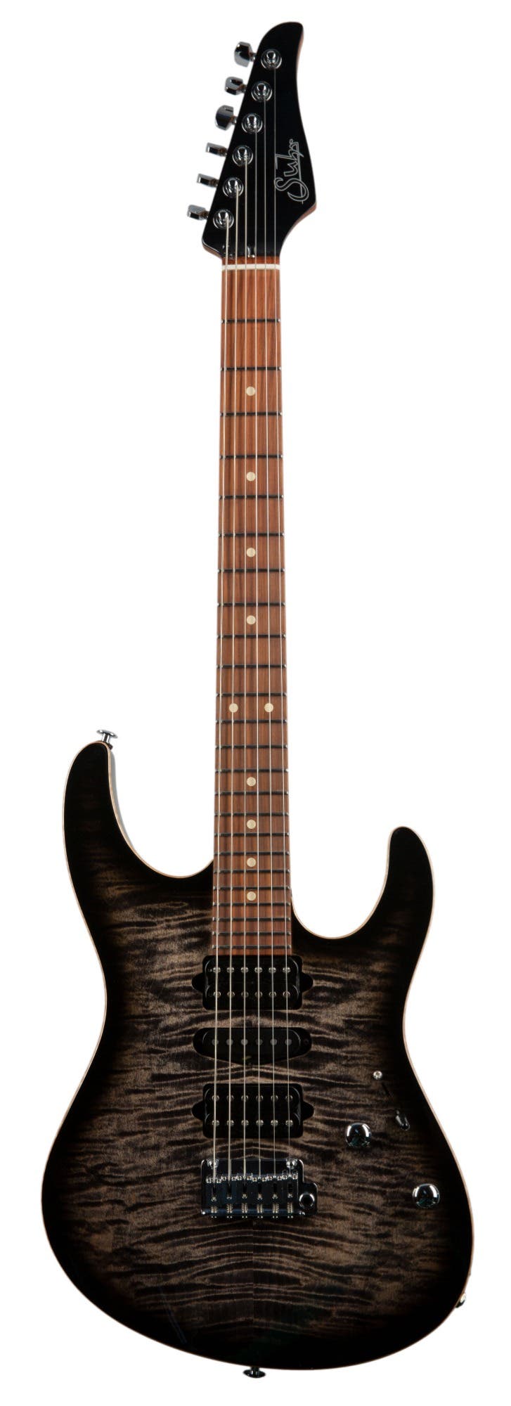 Suhr Modern Plus HSH w/Deluxe Gigbag - Trans Charcoal Burst PF