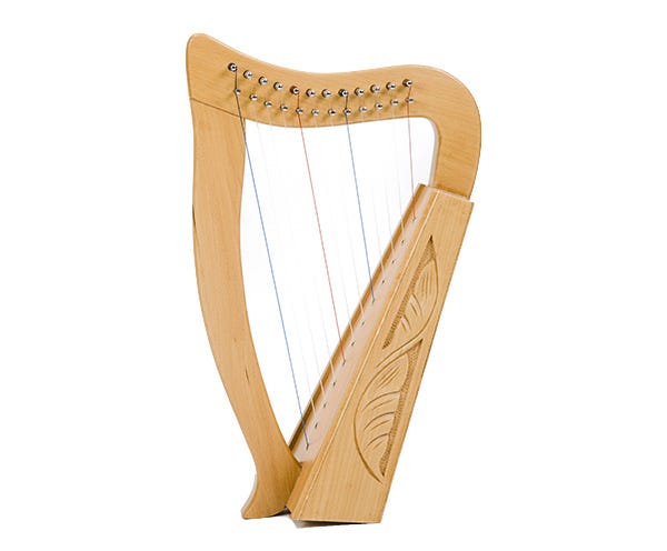 Paytons 21" 12-String Baby Harp - Carved Beechwood (01105)