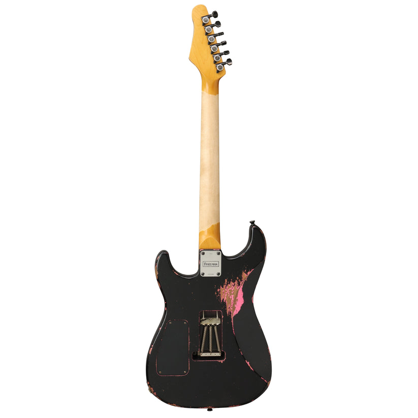 Friedman Cali HH FR - Maple Neck - Black / Hot Pink Medium Aged Relic