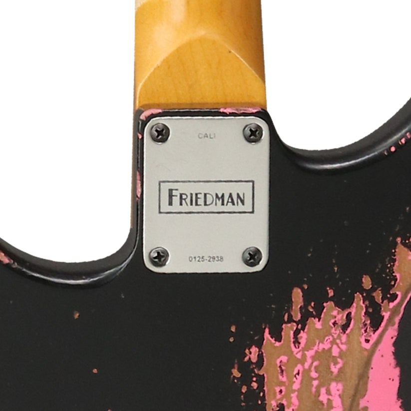Friedman Cali HH FR - Maple Neck - Black / Hot Pink Medium Aged Relic