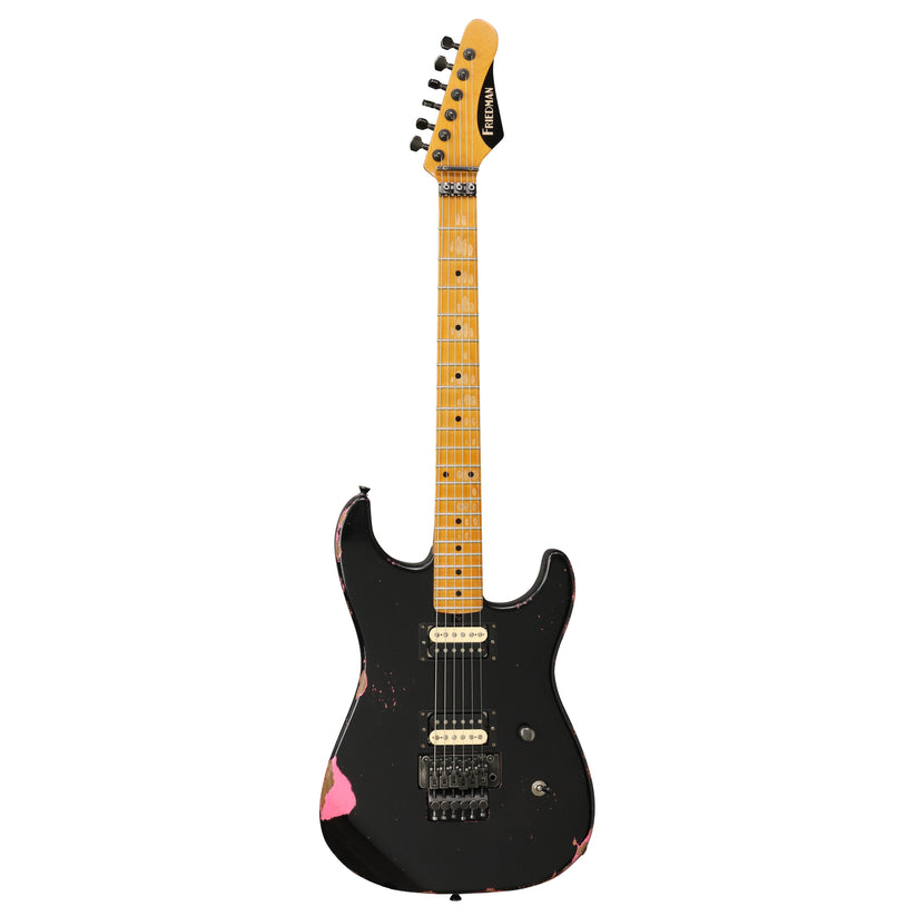 Friedman Cali HH FR - Maple Neck - Black / Hot Pink Medium Aged Relic