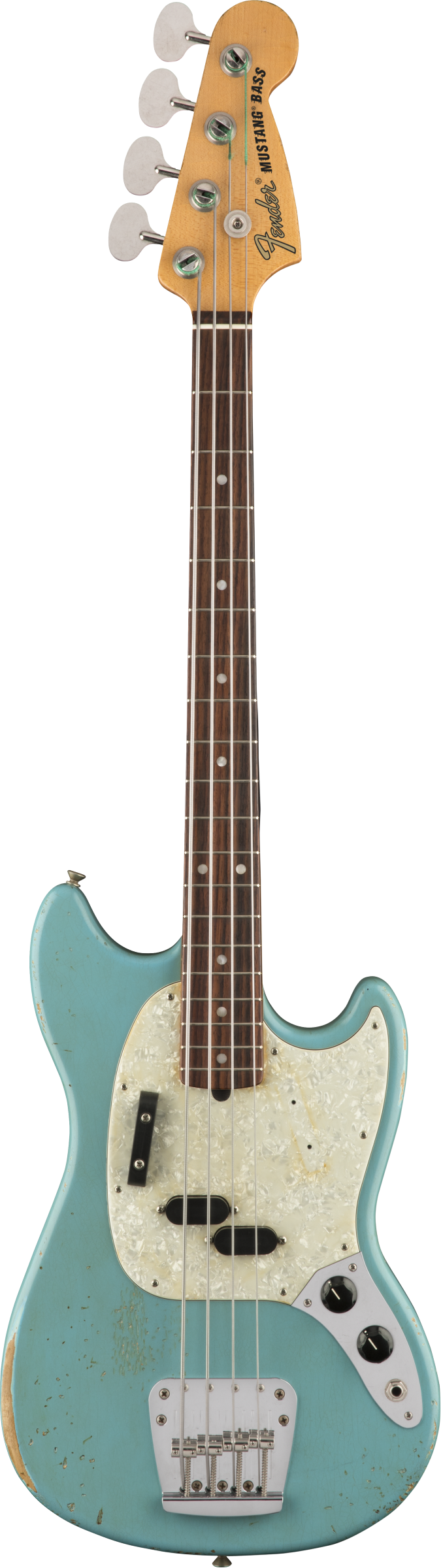 Fender JMJ Roadworn Mustang Bass - Faded Daphne Blue RW