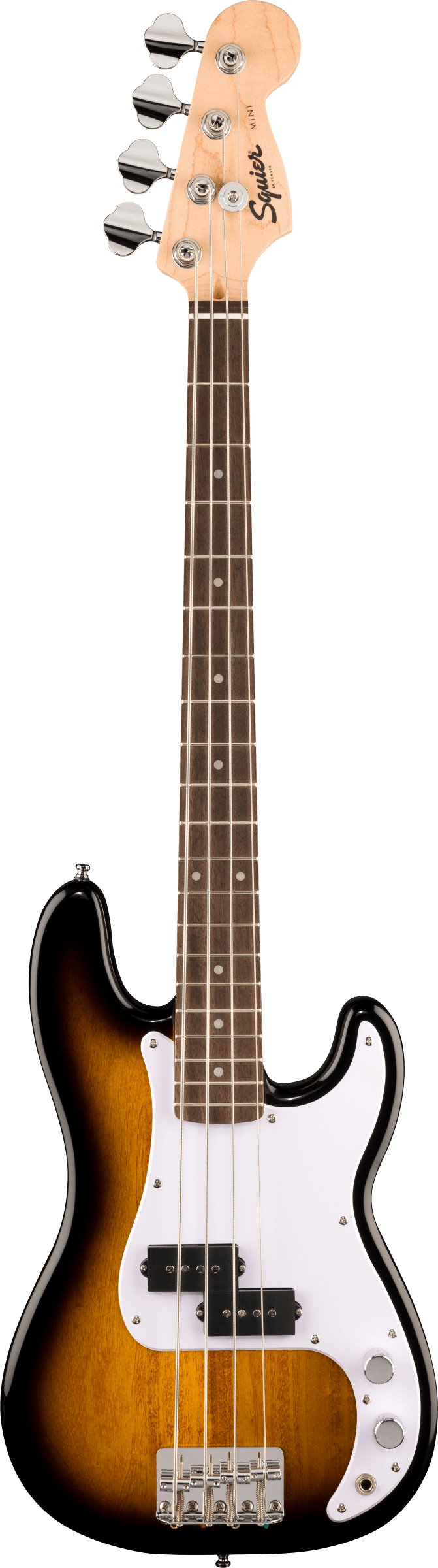Squier Mini Precision Bass - Laurel Fingerboard - White Pickguard - 2-Color Sunburst