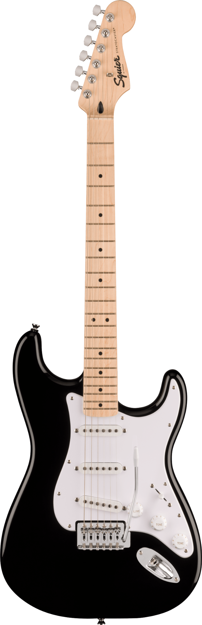 Squier Sonic Stratocaster - Maple Fingerboard - White Pickguard - Black