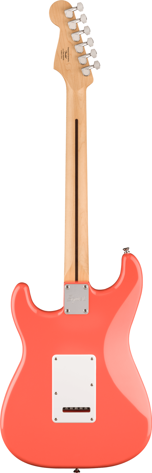 Squier FSR Sonic Stratocaster - Maple Fingerboard - White Pickguard - Tahitian Coral