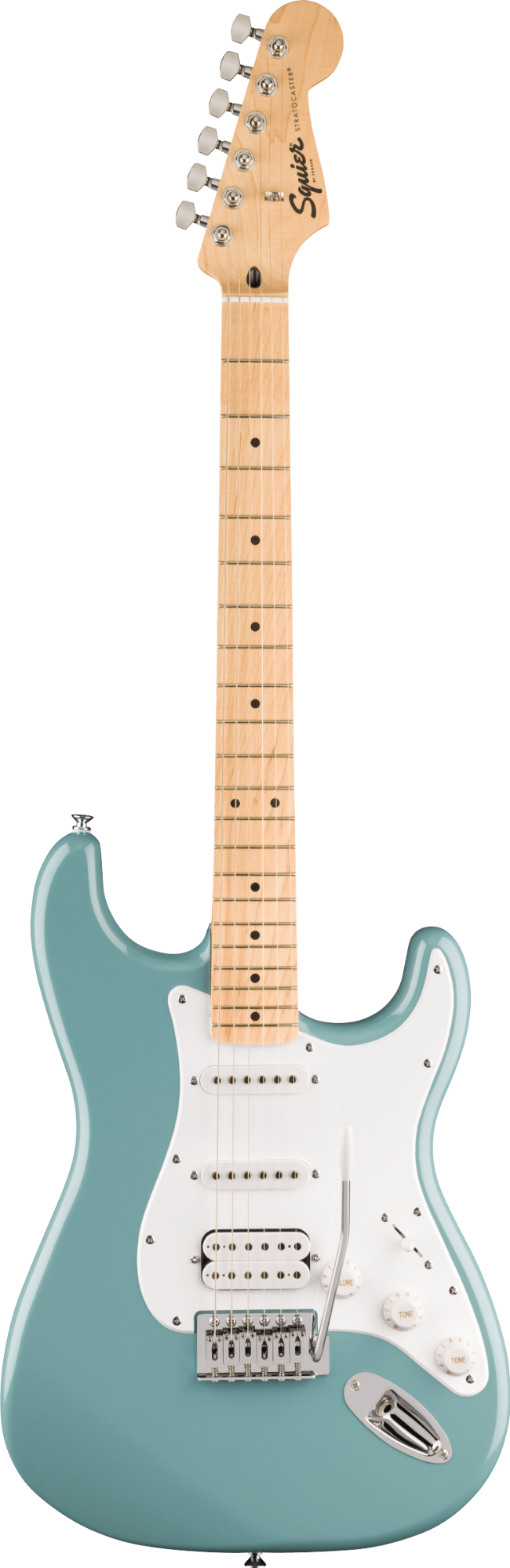 Squier FSR Sonic Stratocaster HSS - Maple Fingerboard - White Pickguard - Sonic Gray