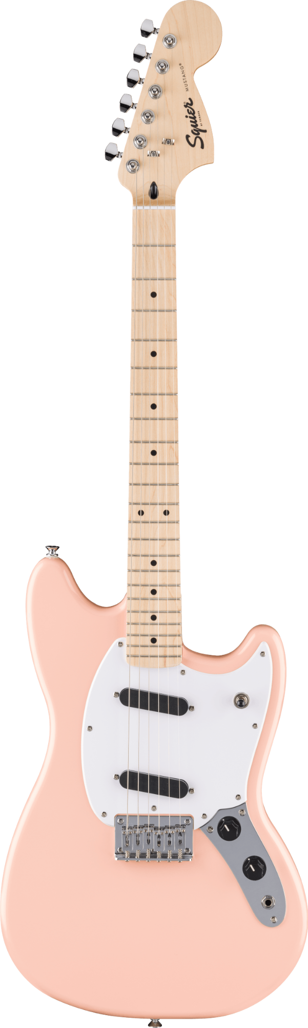 Squier FSR Sonic Mustang - Maple Fingerboard - White Pickguard - Shell Pink
