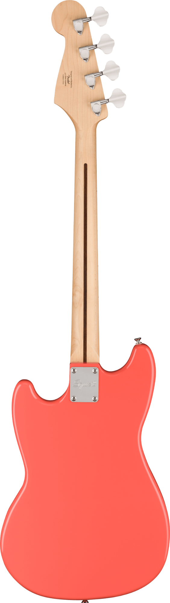 Squier Sonic Bronco Bass - Maple Fingerboard - White Pickguard - Tahitian Coral