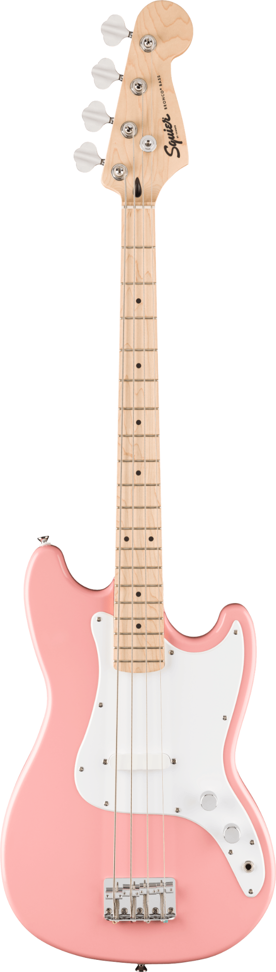 Squier FSR Sonic Bronco Bass - Maple Fingerboard - White Pickguard - Shell Pink