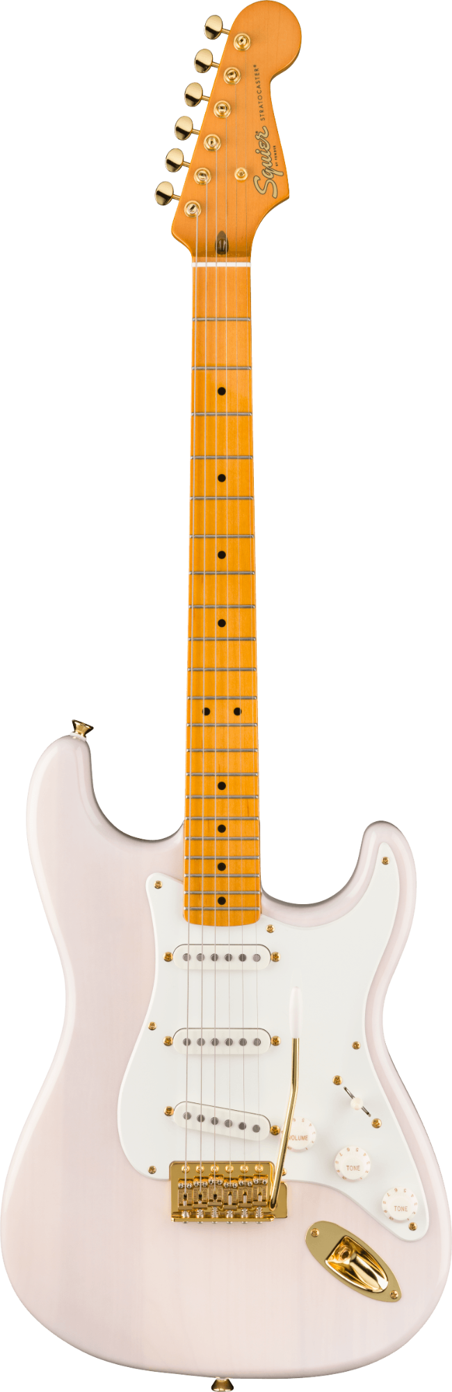 Squier FSR Classic Vibe '50s Stratocaster - Maple Fingerboard - Parchment Pickguard - Gold Hardware - White Blonde