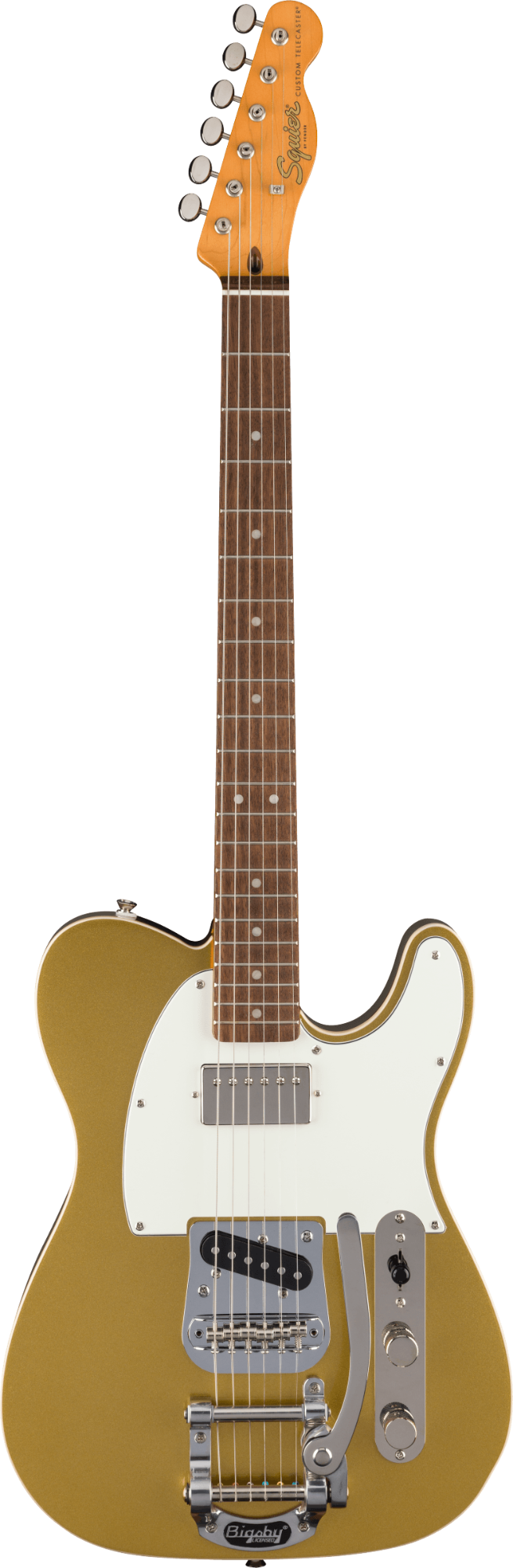 Squier Classic Vibe Custom Telecaster SH with Bigsby - Parchment Pickguard - Aztec Gold