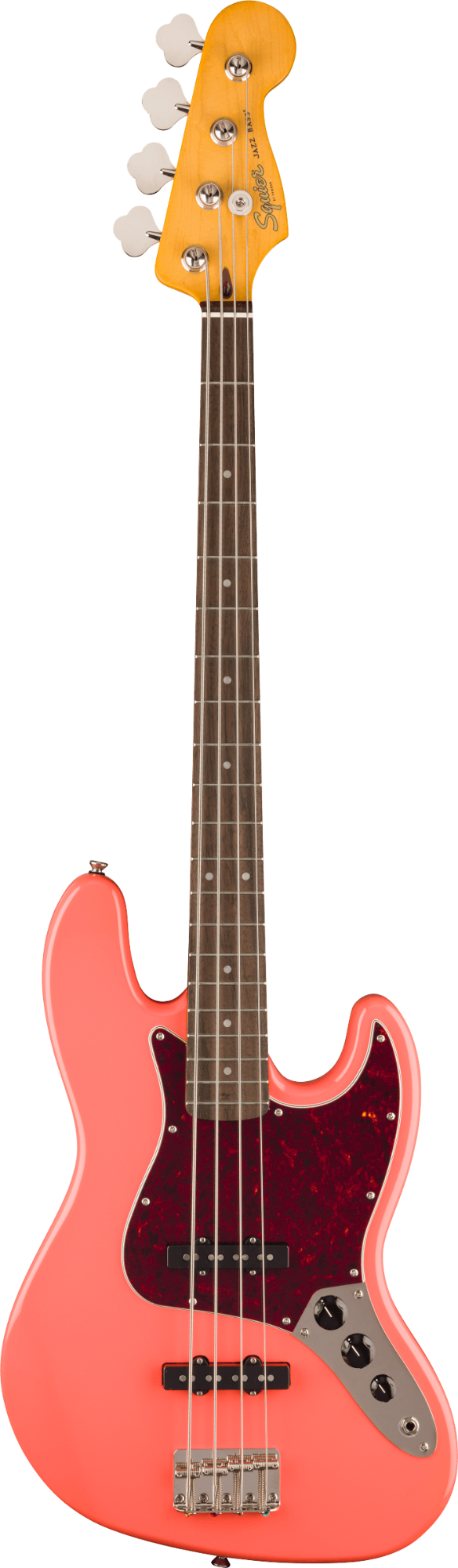 Squier Classic Vibe '60s Jazz Bass - Laurel Fingerboard - Tortoishell Pickguard - Tahitian Coral