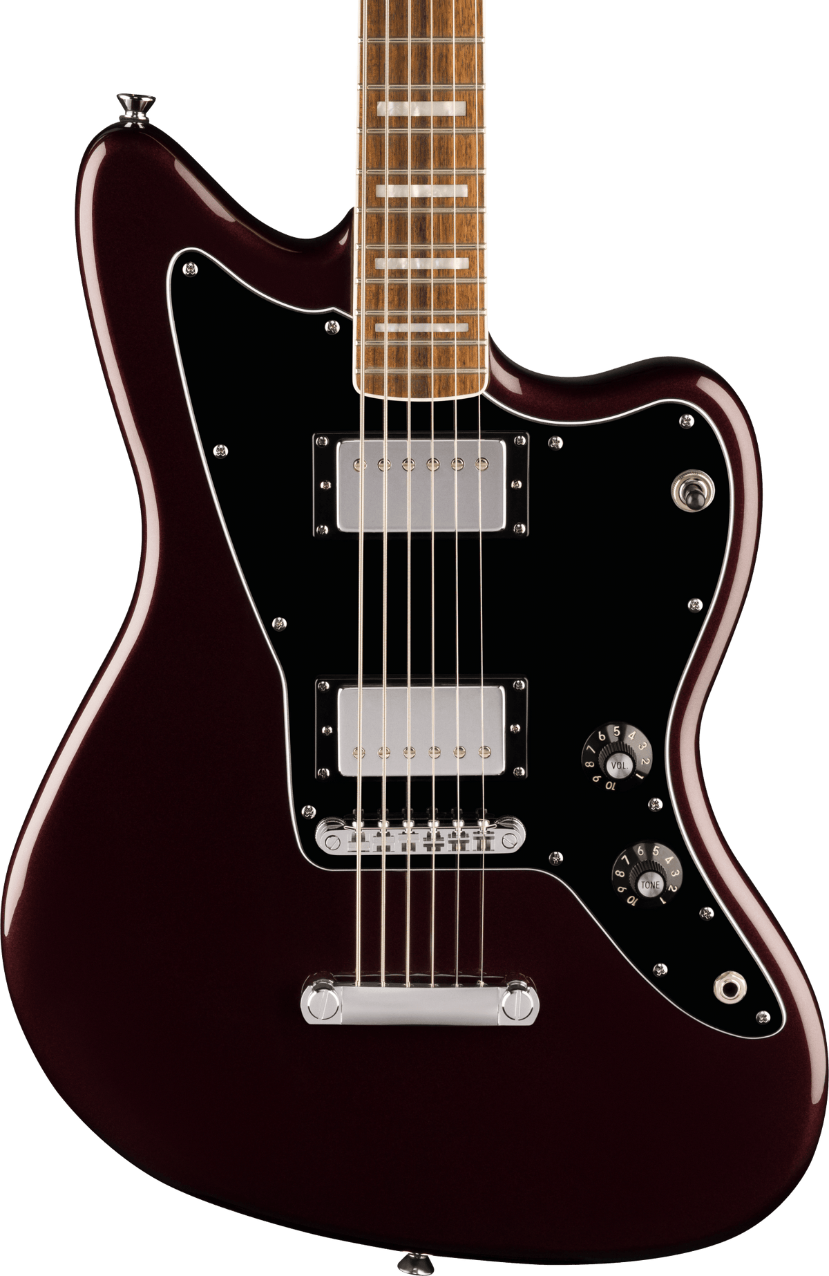 Squier Paranormal Baritone Jazzmaster HH - Laurel Fingerboard - Black Pickguard - Oxblood