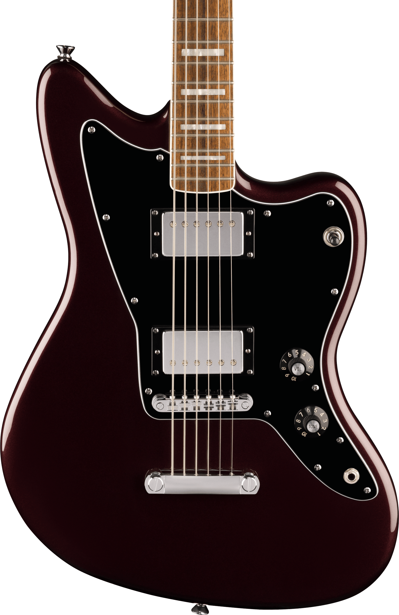 Squier Paranormal Baritone Jazzmaster HH - Laurel Fingerboard - Black Pickguard - Oxblood