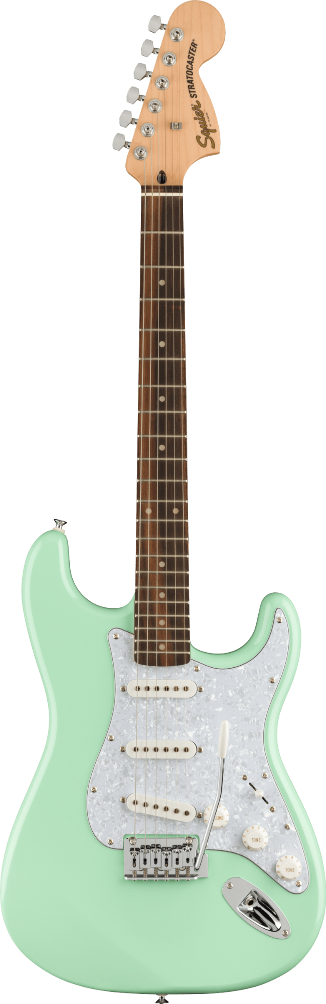 Squier FSR Affinity Series Stratocaster - Laurel Fingerboard - White Pearloid Pickguard - Surf Green