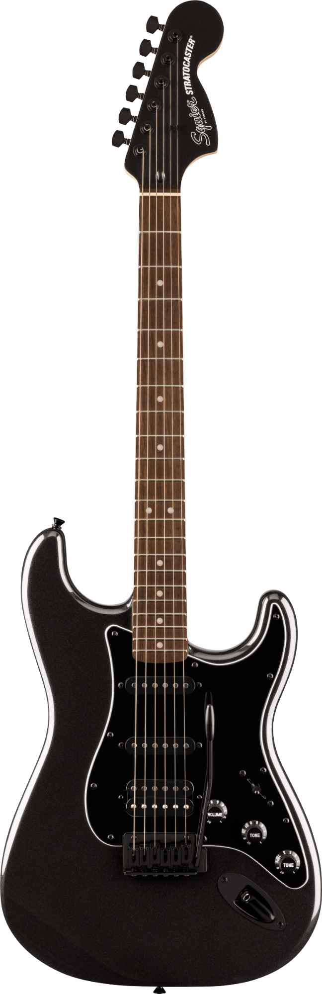 Squier FSR Affinity Series Stratocaster HSS - Laurel Fingerboard - Black Pickguard - Black Hardware - Matching Headstock - Metallic Black