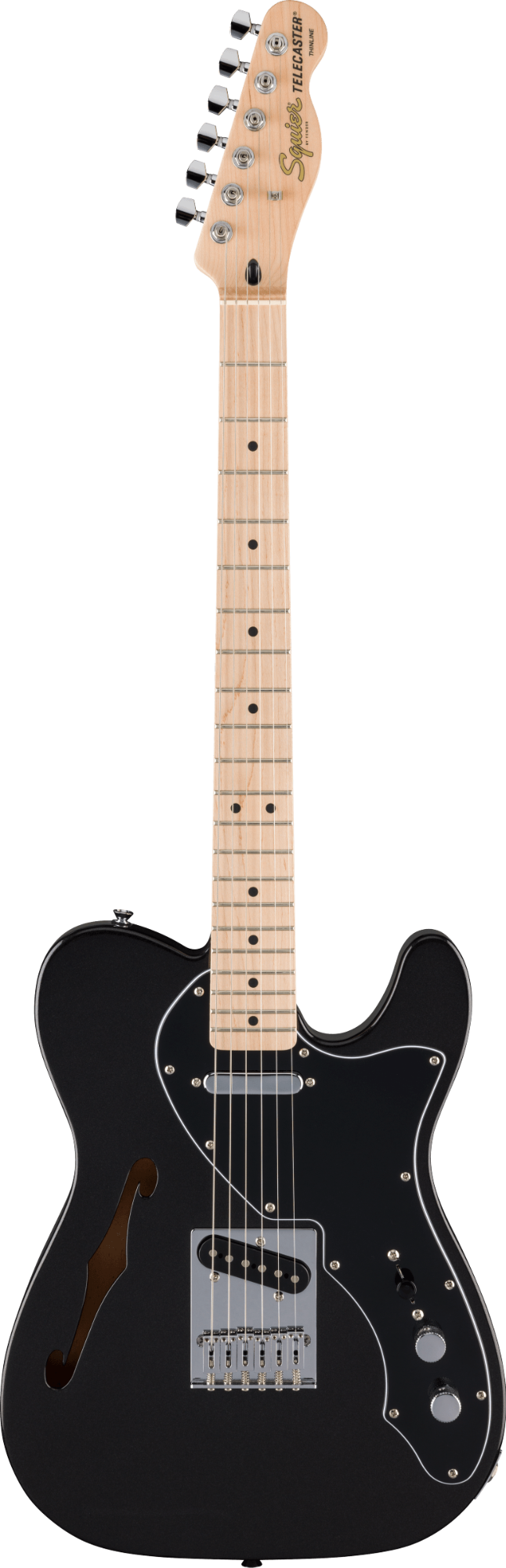Squier FSR Affinity Series Telecaster Thinline - Maple Fingerboard - Black Pickguard - Metallic Black