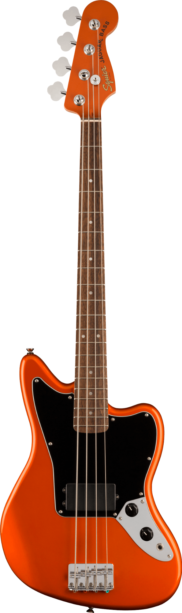 Squier FSR Affinity Series Jaguar Bass H - Laurel Fingerboard - Black Pickguard - Matching Headstock - Metallic Orange
