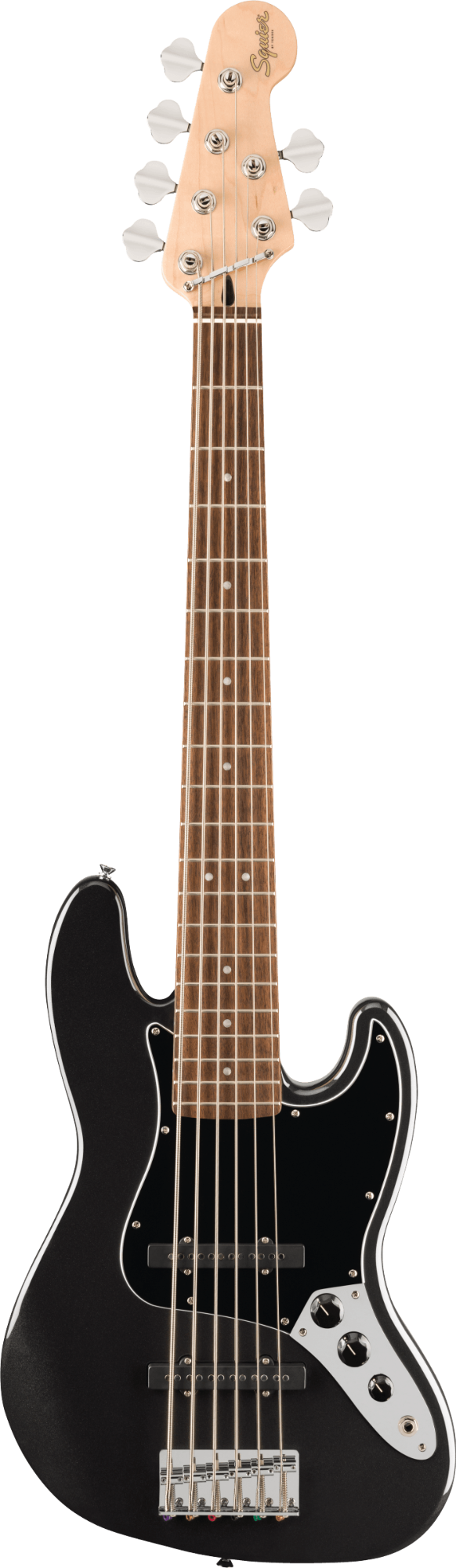 Squier Affinity Series Jazz Bass VI - Laurel Fingerboard - Black Pickguard - Black Metallic