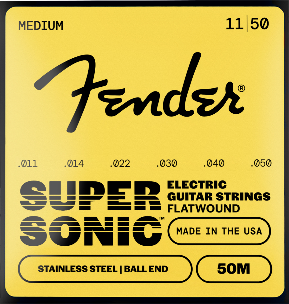 Fender SuperSonic 50M Flatwound Stainless Steel Guitar Strings (11-50)
