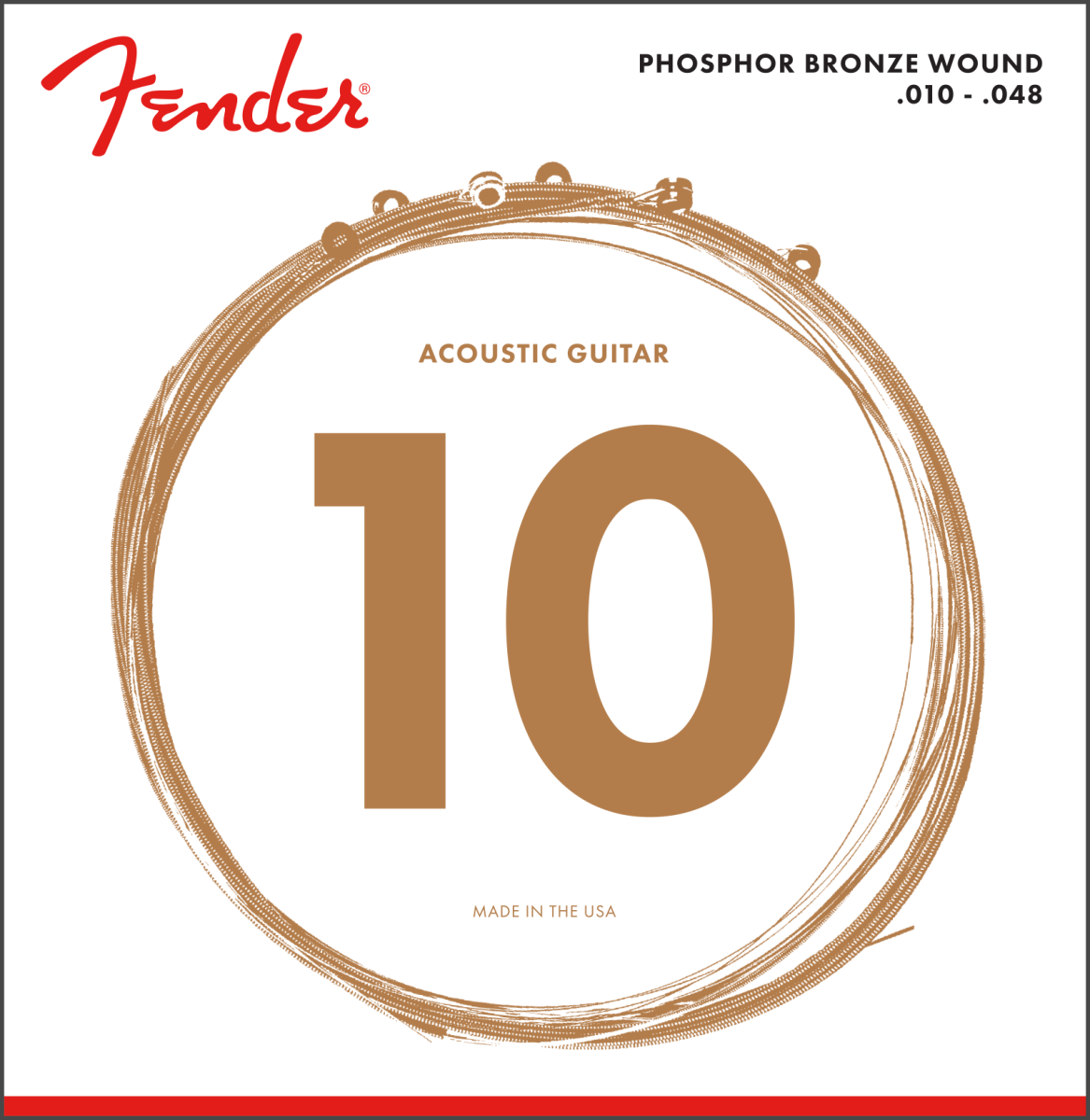 Fender Phosphor Bronze Acoustic Guitar String Set - 10-48