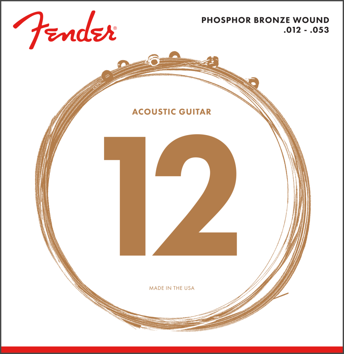 Fender Phosphor Bronze Acoustic Guitar String Set - 12-53