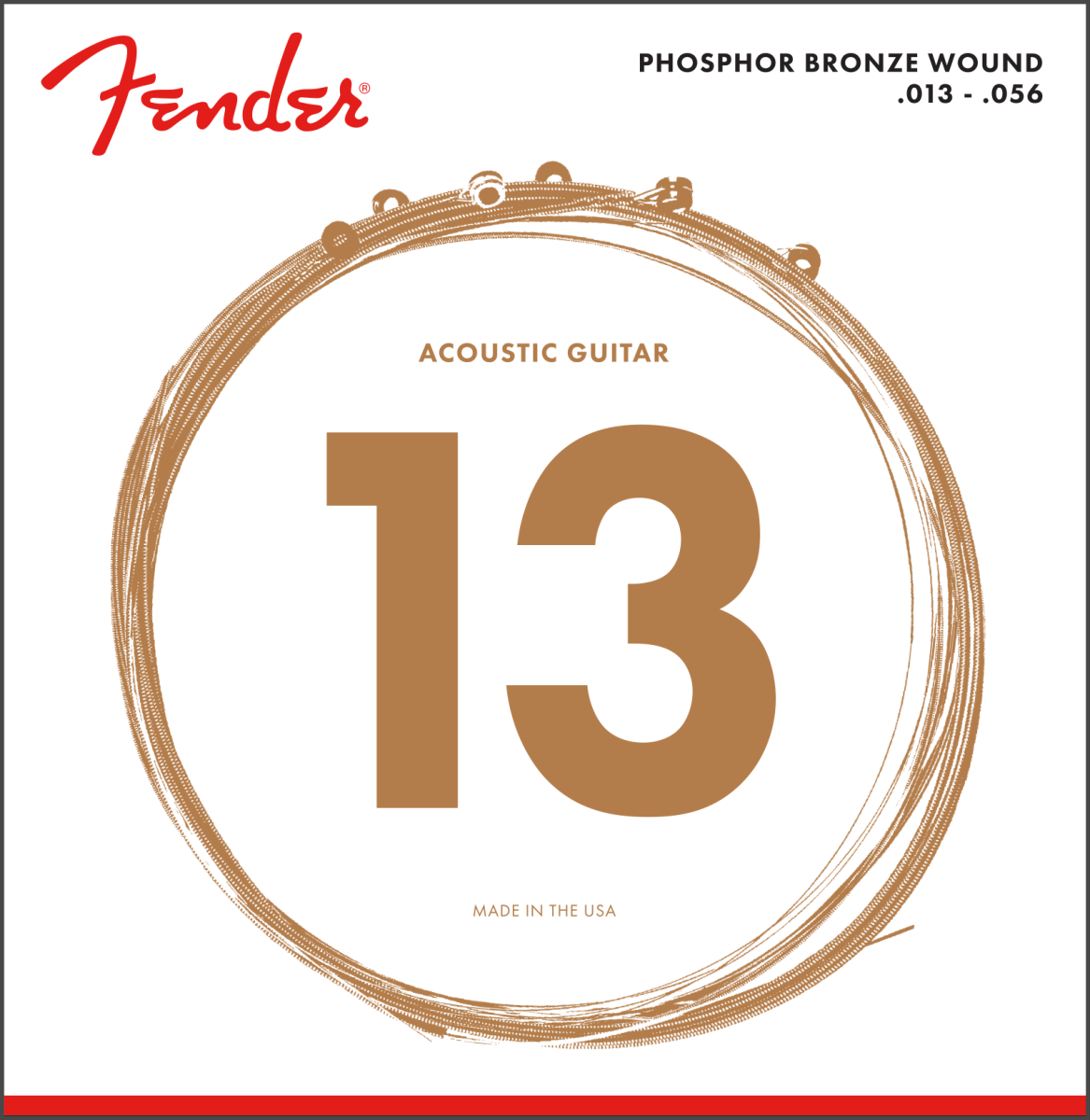 Fender Phosphor Bronze Acoustic Guitar String Set - 13-56