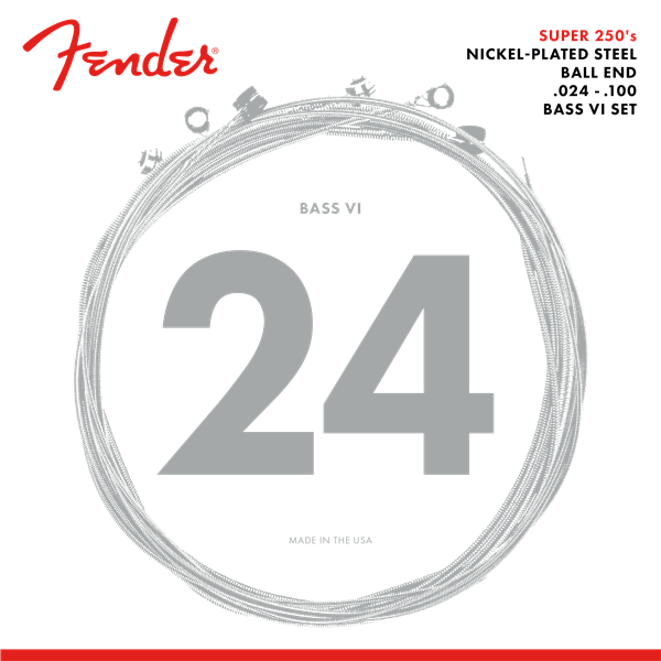 Fender Super 250 Nickel Plated Steel Bass VI Strings - 24-100