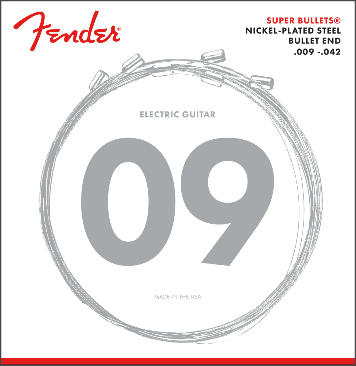 Plated String Fender Super Bullet Nickel Plated String Set - 9-42 | Better Music