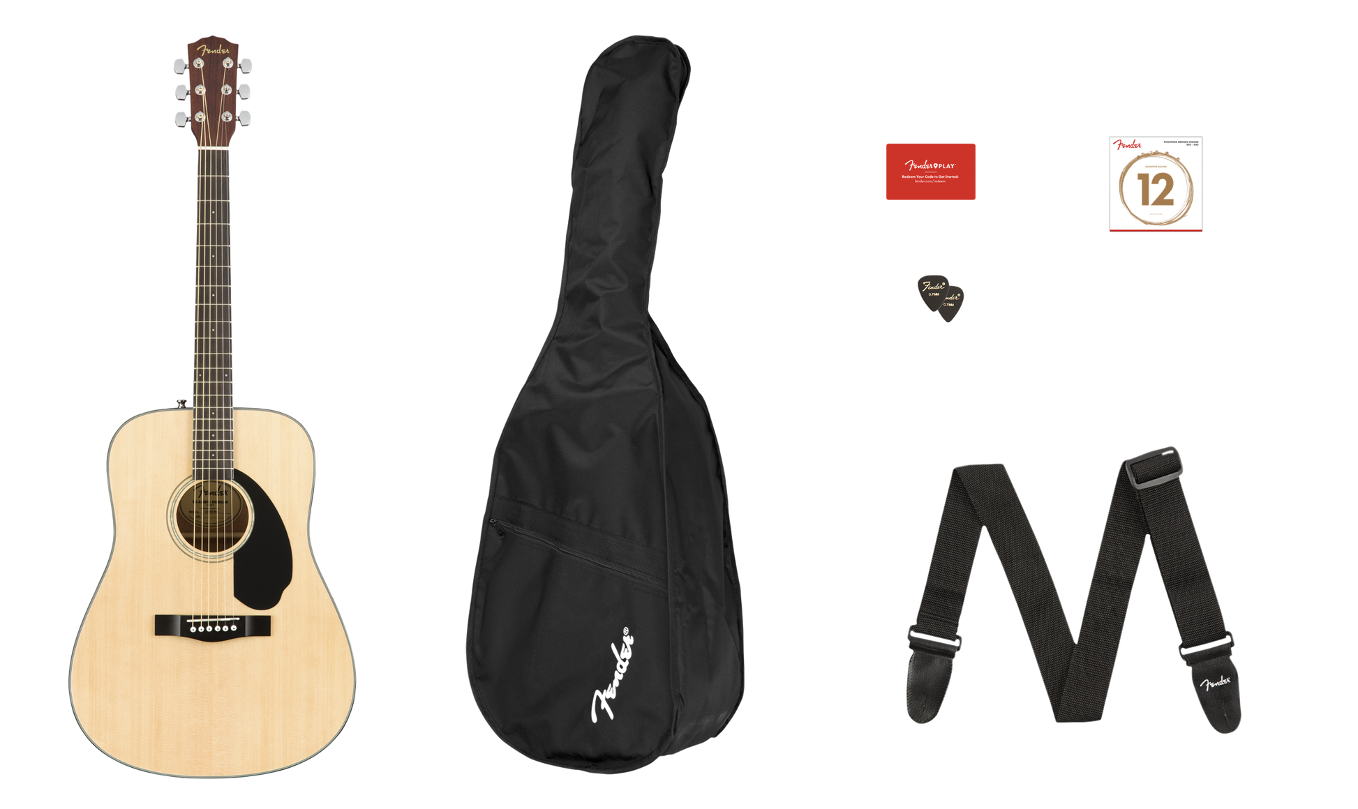 Fender CD-60S Dreadnaught Acoustic Guitar Pack - Natural