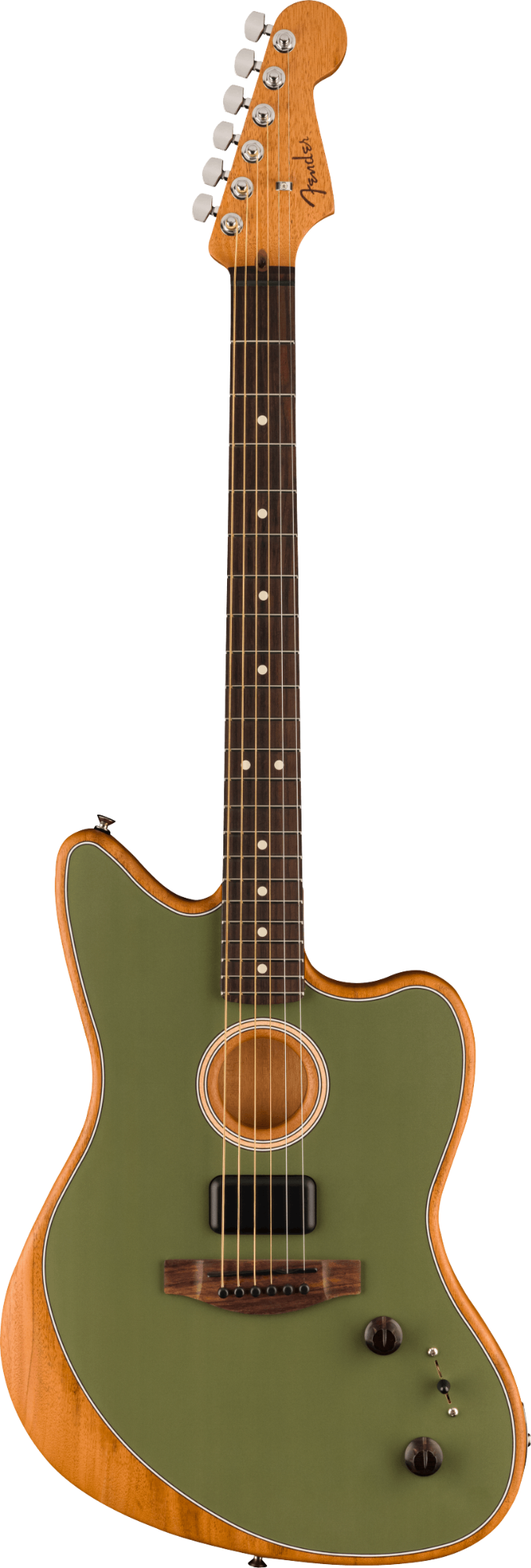 Fender Acoustasonic Player Jazzmaster w/Deluxe Gigbag - Antique Olive