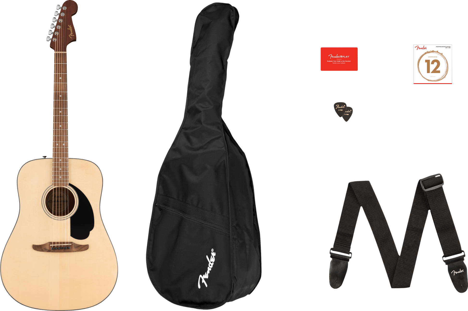 Fender California Standard Redondo Pack - Spruce Top - Black Pickguard - Natural