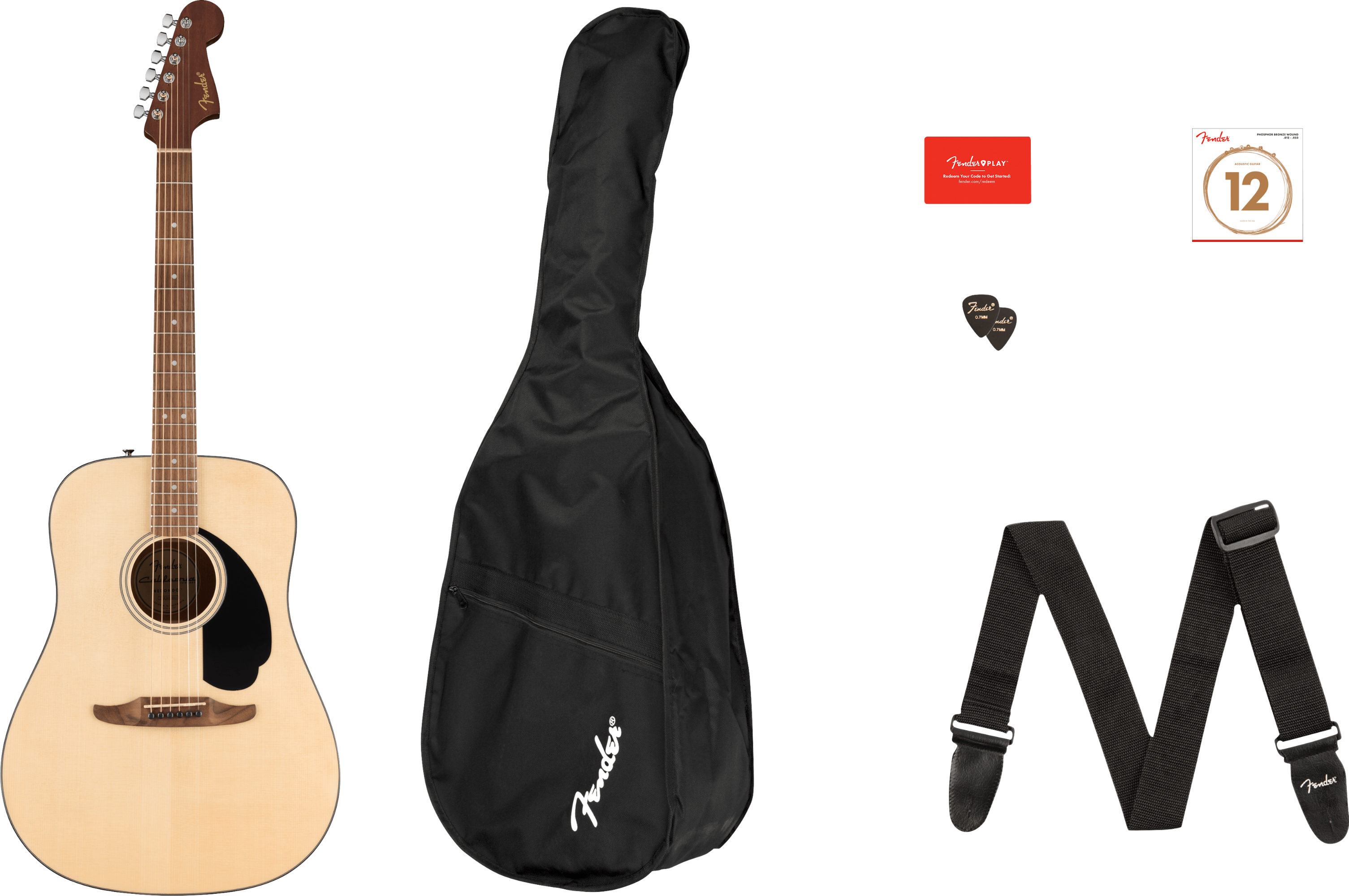 Fender California Standard Redondo Pack - Spruce Top - Black Pickguard - Natural