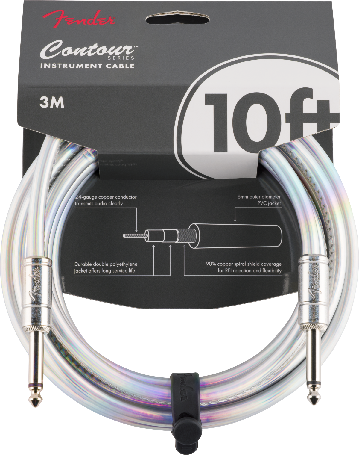 Fender Contour Instrument Cable - Iridescent - 10'