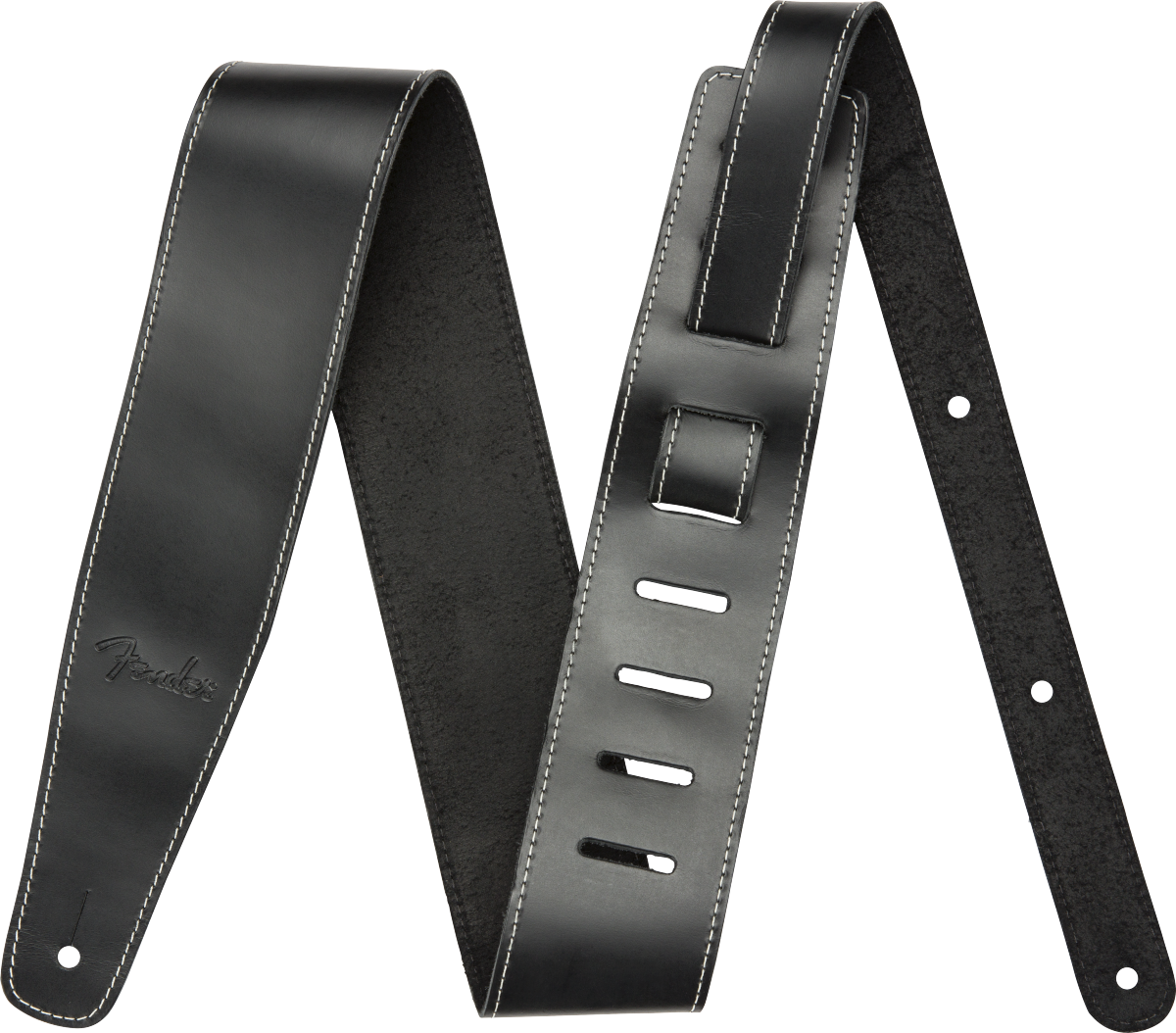 Fender Broken-In Leather Strap - Black 2.5"