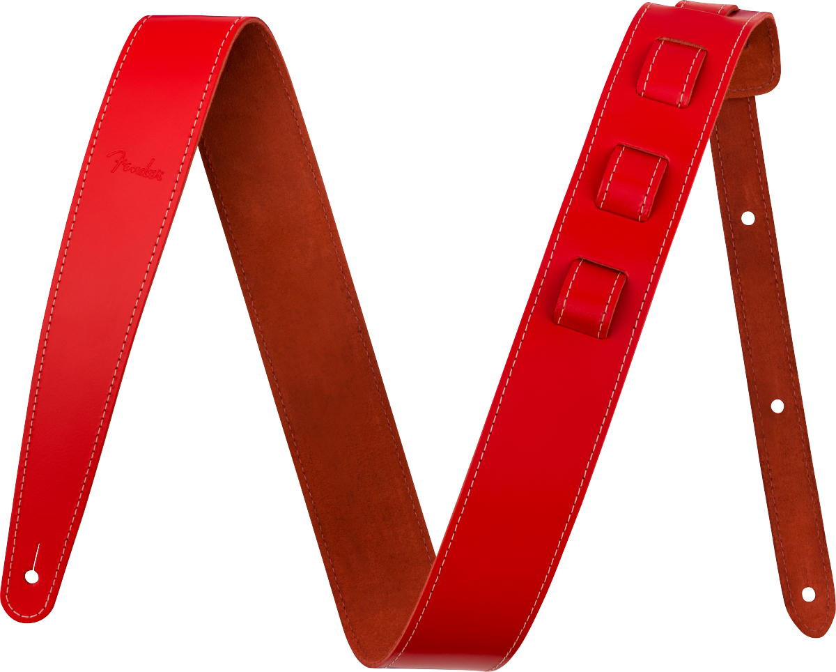 Fender Essentials Leather Strap - Red