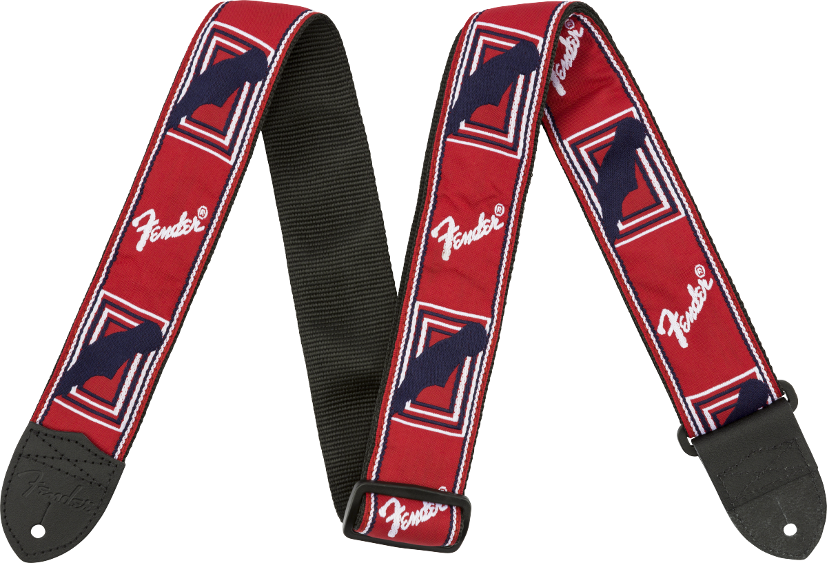 Fender 2" Monogrammed Guitar Strap - Red/White/Blue