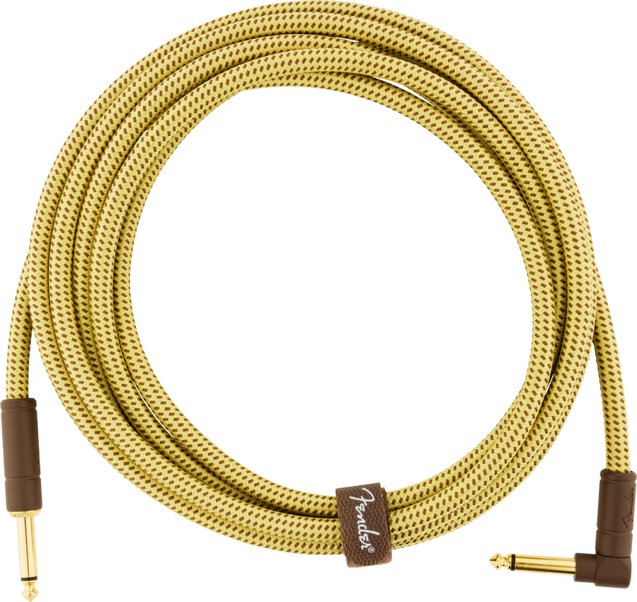 Fender Deluxe Series Instrument Cable - Straight/Angle - 10' - Tweed