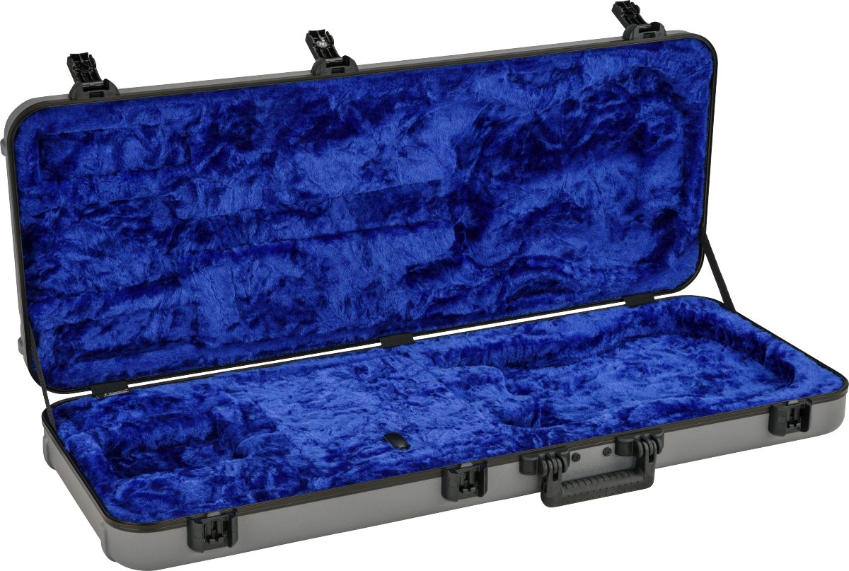 Fender Deluxe Molded Strat/Tele Guitar Case - Silver/Blue