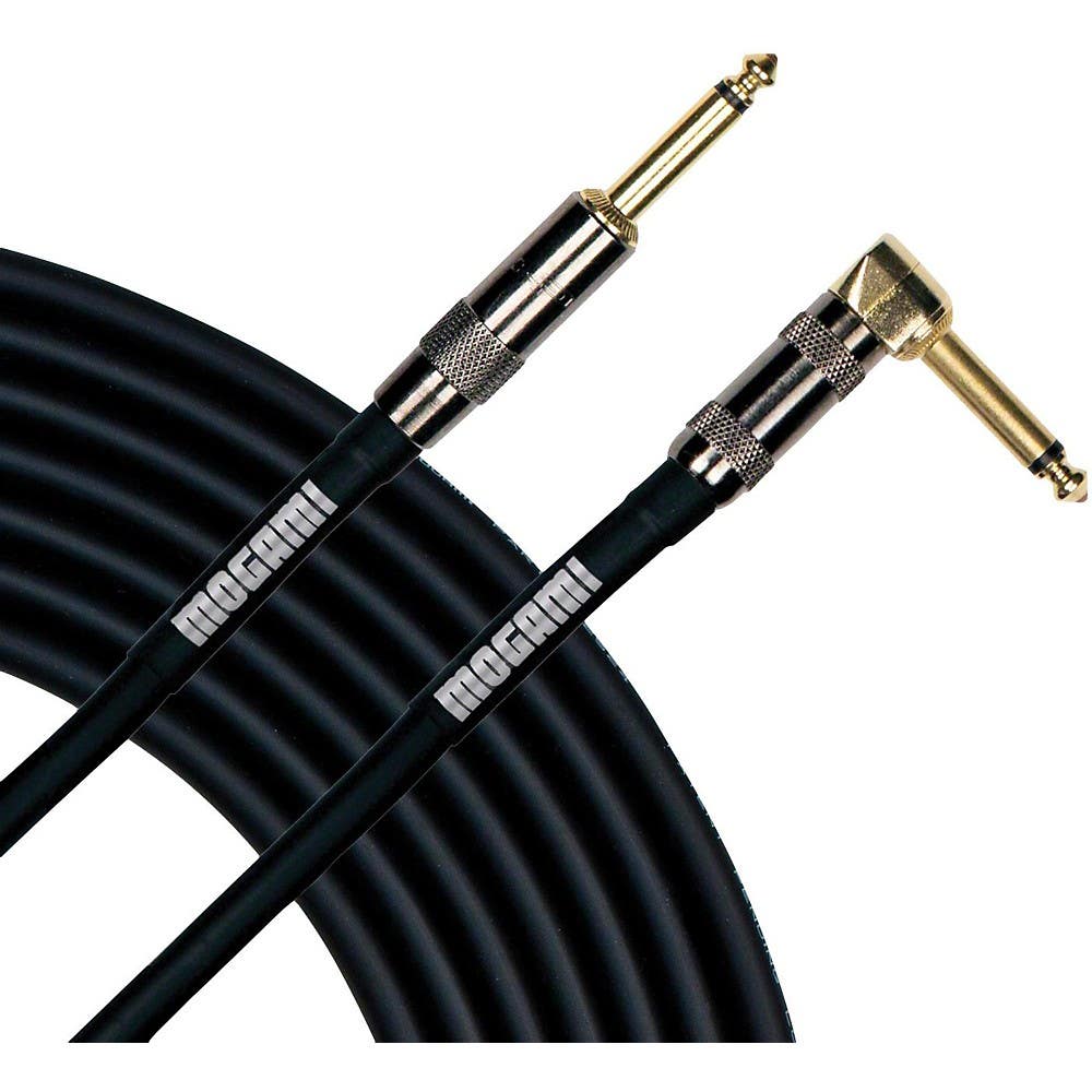 ogami Platinum Guitar Cable 1/4" Jacks Right Angle to Straight - 12ft