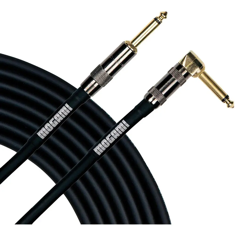 Mogami Platinum Guitar Cable 1/4" Jacks Right Angle to Straight - 20ft