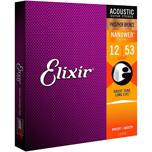 Elixir Nanoweb Phosphor Bronze Acoustic String Set - 12-53 - Light